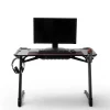 Schwarzer Gamer PC Tisch mit LED Beleuchtung - Frogs^Wohnen Outlet
