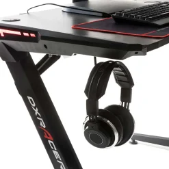 Schwarzer Gamer PC Tisch mit LED Beleuchtung - Frogs^Wohnen Outlet