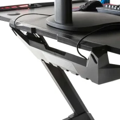 Schwarzer Gamer PC Tisch mit LED Beleuchtung - Frogs^Wohnen Outlet