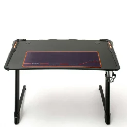 Schwarzer Gamer PC Tisch mit LED Beleuchtung - Frogs^Wohnen Outlet