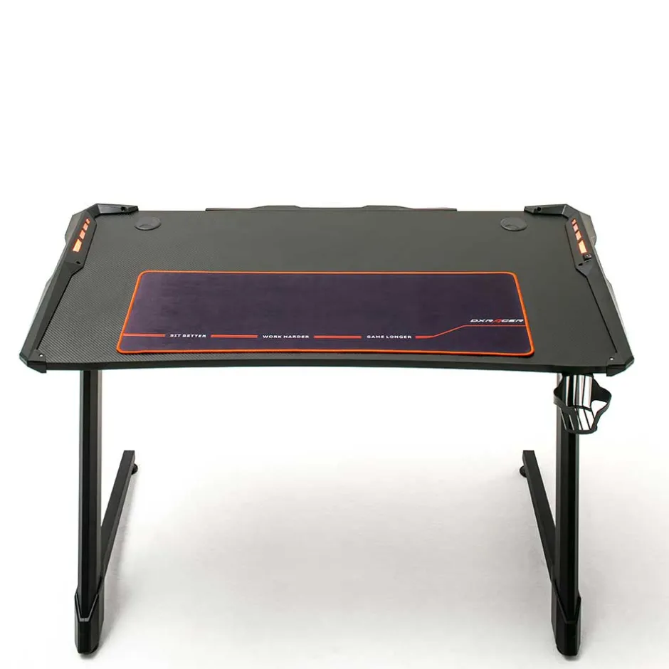 Schwarzer Gamer PC Tisch mit LED Beleuchtung - Frogs^Wohnen Outlet