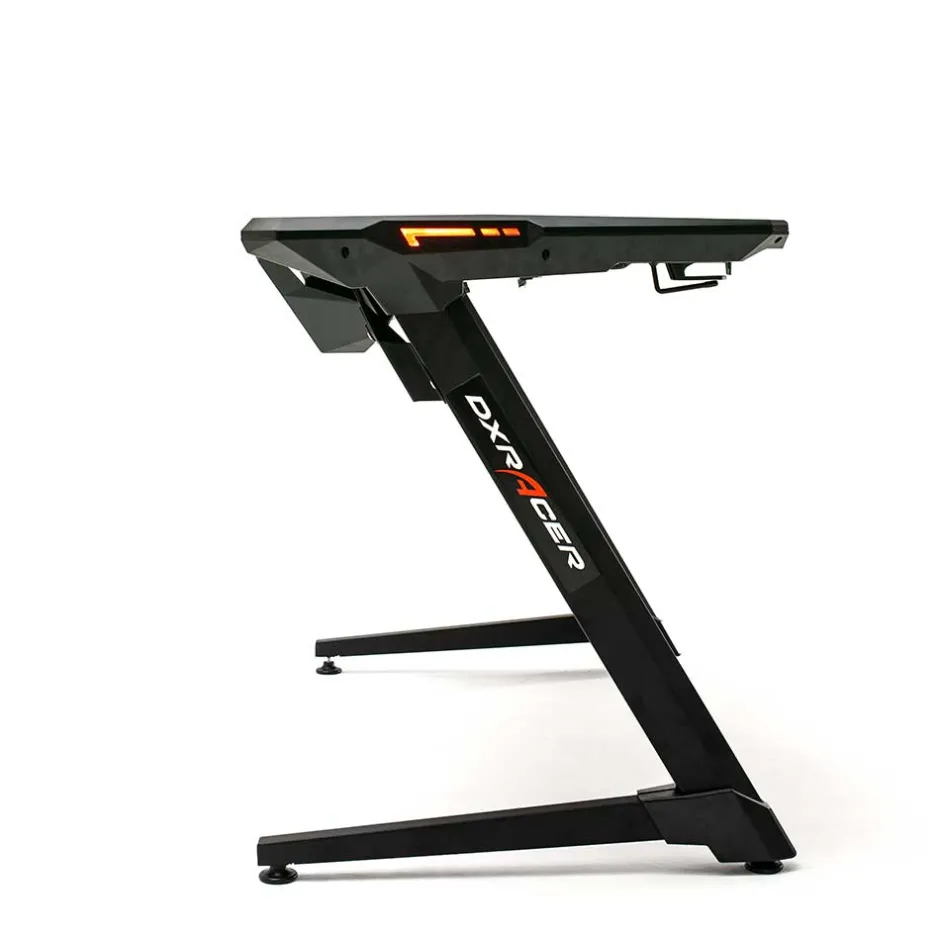 Schwarzer Gamer PC Tisch mit LED Beleuchtung - Frogs^Wohnen Outlet