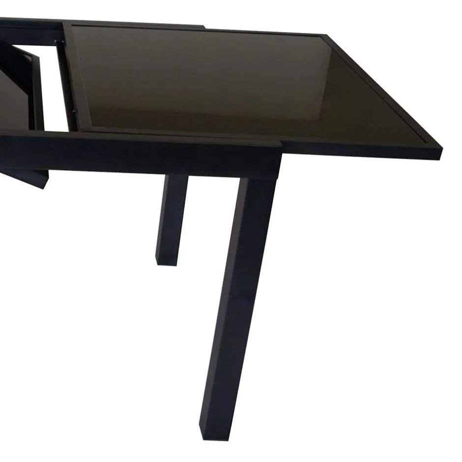 Schwarzer Gartentisch aus Aluminium & Glas - Chiano^Wohnen Hot