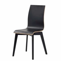 Schwarzer Holzstuhl mit Eiche - Join (2er Set)^Wohnen