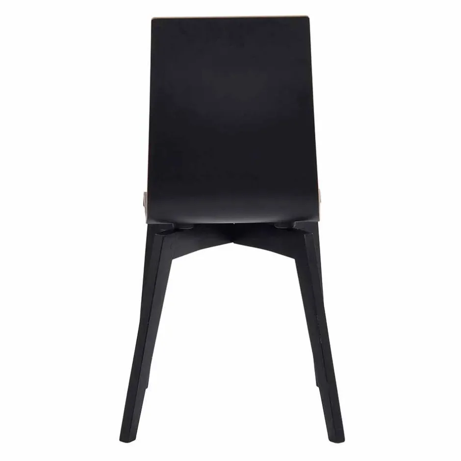 Schwarzer Holzstuhl mit Eiche - Join (2er Set)^Wohnen