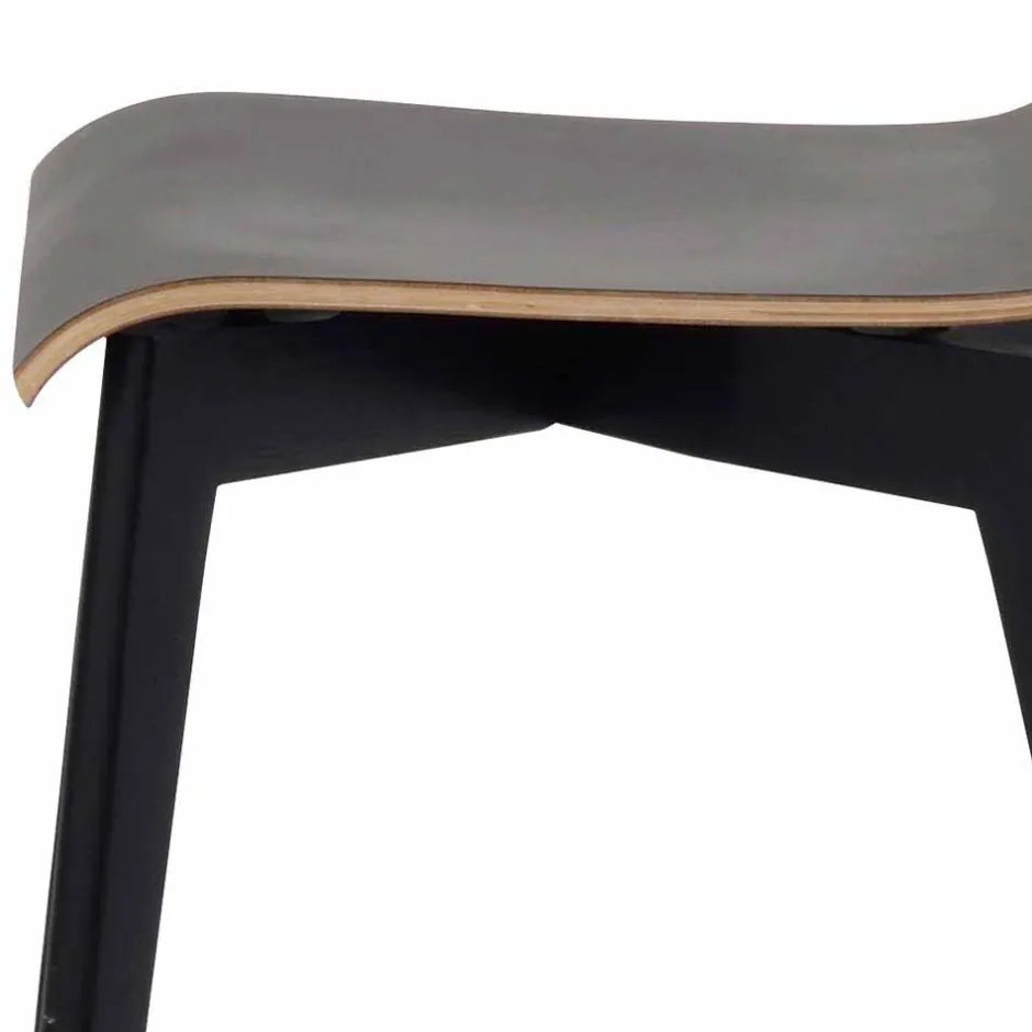 Schwarzer Holzstuhl mit Eiche - Join (2er Set)^Wohnen