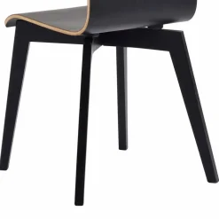 Schwarzer Holzstuhl mit Eiche - Join (2er Set)^Wohnen