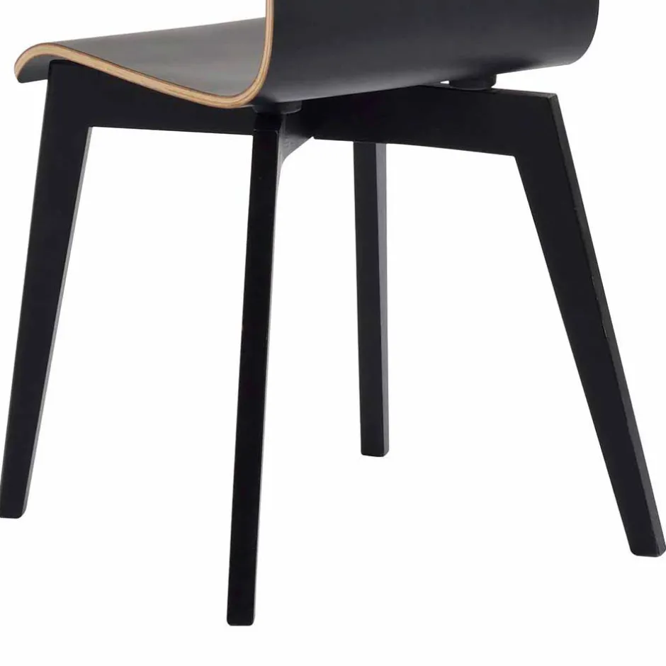 Schwarzer Holzstuhl mit Eiche - Join (2er Set)^Wohnen