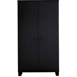 Schwarzer Kleiderschrank aus Massivholz - Florida^Wohnen New