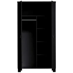 Schwarzer Kleiderschrank aus Massivholz - Florida^Wohnen New