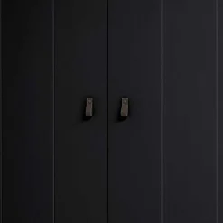 Schwarzer Kleiderschrank aus Massivholz - Florida^Wohnen New