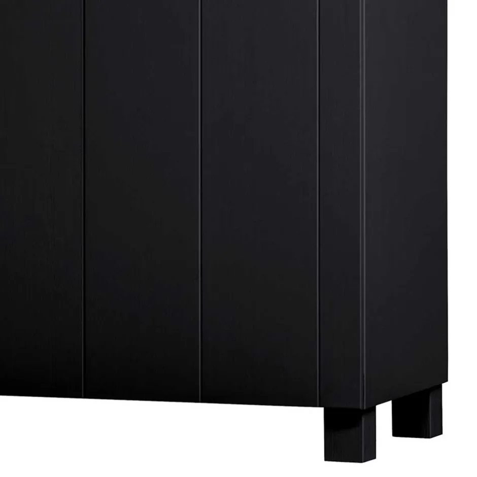 Schwarzer Kleiderschrank aus Massivholz - Florida^Wohnen New