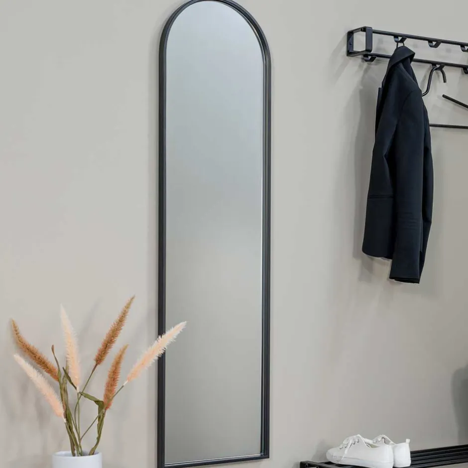 Schwarzer Metallspiegel oben gerundet - Dieus^Wohnen Clearance