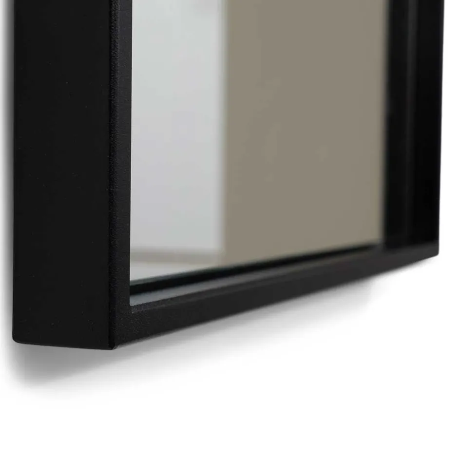 Schwarzer Metallspiegel oben gerundet - Dieus^Wohnen Clearance