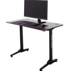 Schwarzer PC Schreibtisch mit Kabeldurchlass - Limon^Wohnen New