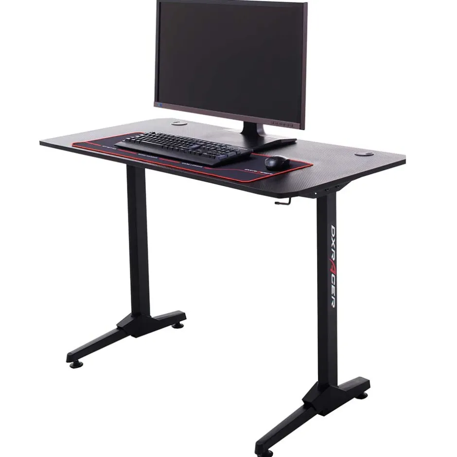 Schwarzer PC Schreibtisch mit Kabeldurchlass - Limon^Wohnen New