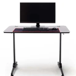 Schwarzer PC Schreibtisch mit Kabeldurchlass - Limon^Wohnen New