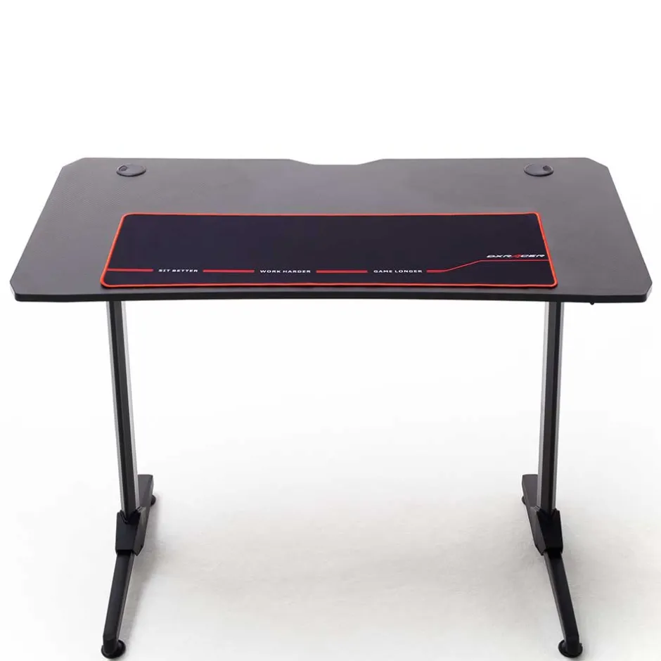 Schwarzer PC Schreibtisch mit Kabeldurchlass - Limon^Wohnen New