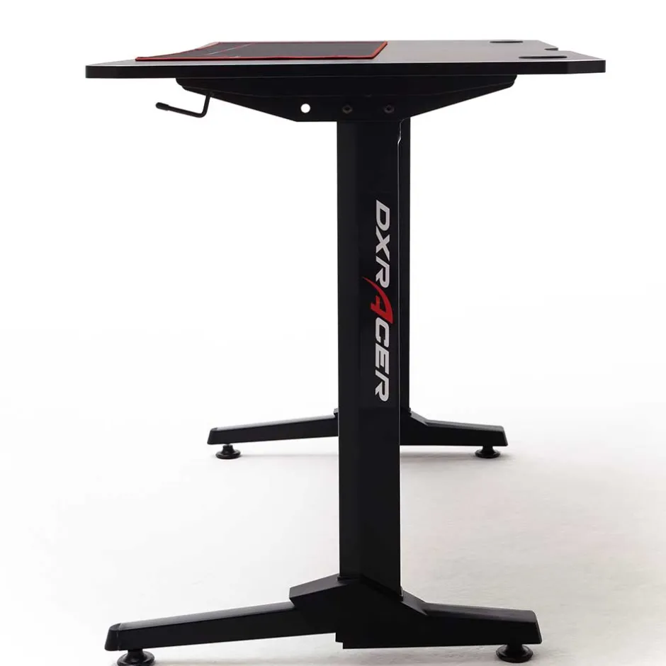 Schwarzer PC Schreibtisch mit Kabeldurchlass - Limon^Wohnen New