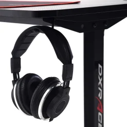 Schwarzer PC Schreibtisch mit Kabeldurchlass - Limon^Wohnen New