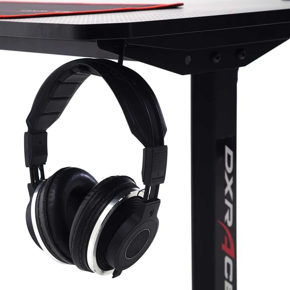 Schwarzer PC Schreibtisch mit Kabeldurchlass - Limon^Wohnen New