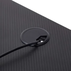 Schwarzer PC Schreibtisch mit Kabeldurchlass - Limon^Wohnen New