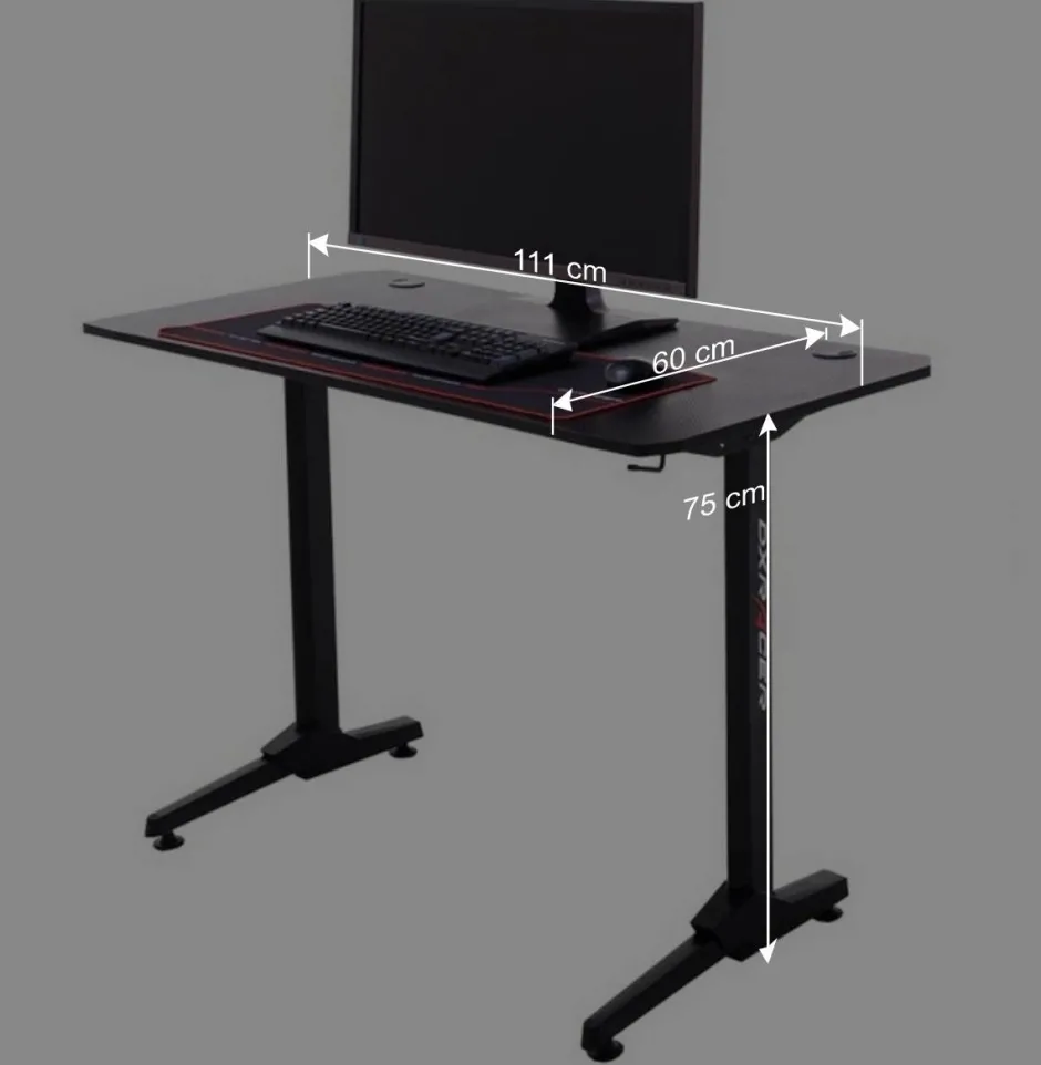 Schwarzer PC Schreibtisch mit Kabeldurchlass - Limon^Wohnen New