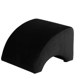 Schwarzer Polsterhocker aus Samtvelours - Leverias^Wohnen Sale