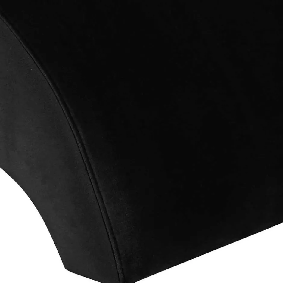 Schwarzer Polsterhocker aus Samtvelours - Leverias^Wohnen Sale