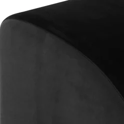 Schwarzer Polsterhocker aus Samtvelours - Leverias^Wohnen Sale