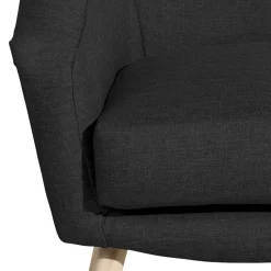 Schwarzer Polstersessel aus Webstoff - Chiosma^Wohnen