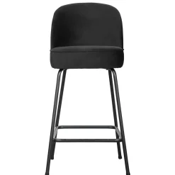 Schwarzer Retro Samt Barstuhl in zwei Höhen - Abelless^Wohnen Best