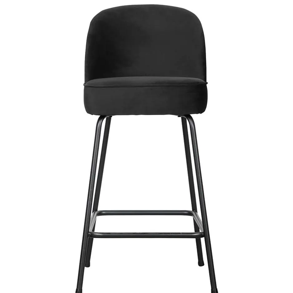 Schwarzer Retro Samt Barstuhl in zwei Höhen - Abelless^Wohnen Best