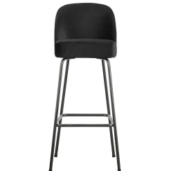 Schwarzer Retro Samt Barstuhl in zwei Höhen - Abelless^Wohnen Best