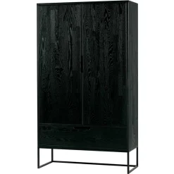Wohnen Schwarzer Schrank aus Holz & Metall - Almery