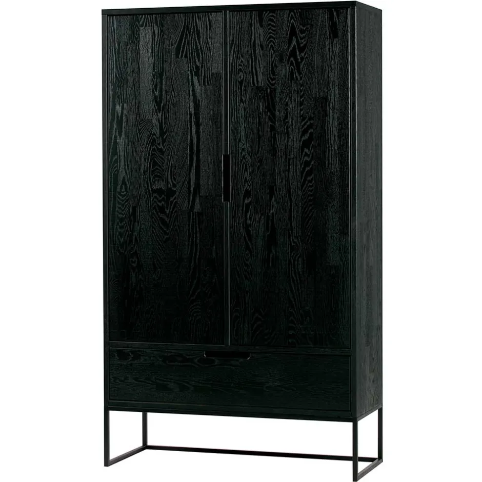 Wohnen Schwarzer Schrank aus Holz & Metall - Almery