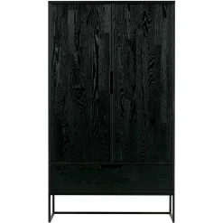 Wohnen Schwarzer Schrank aus Holz & Metall - Almery
