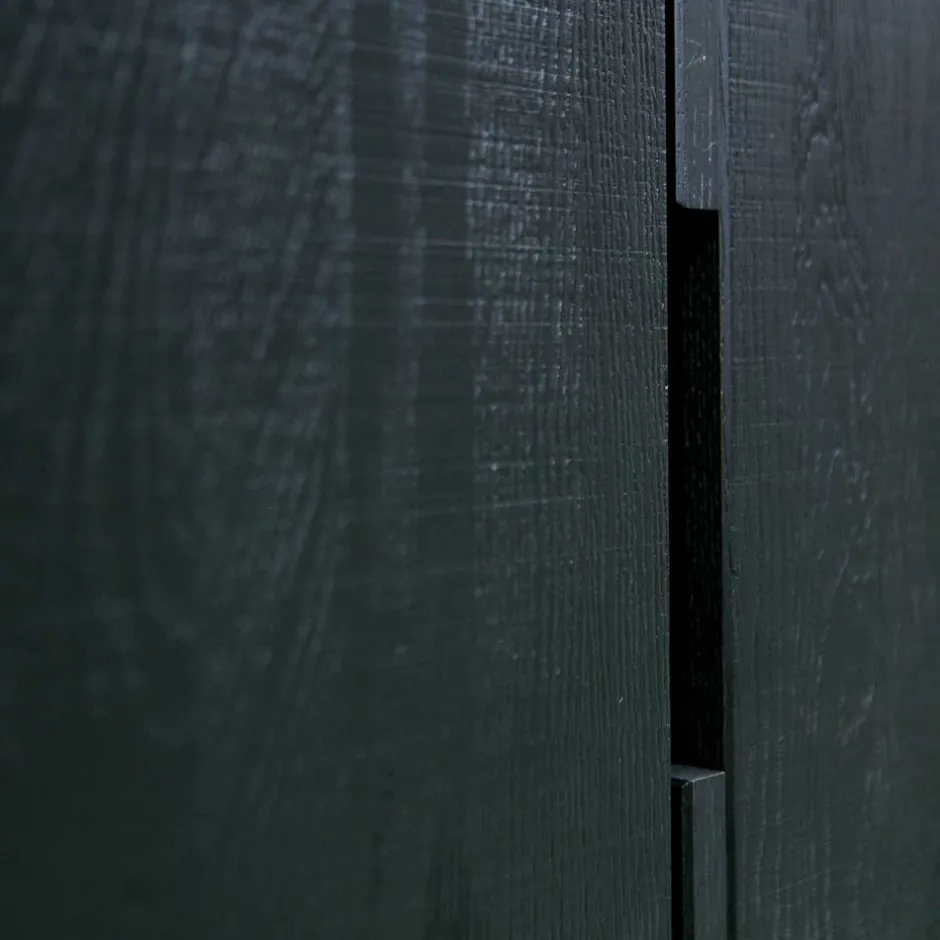 Wohnen Schwarzer Schrank aus Holz & Metall - Almery