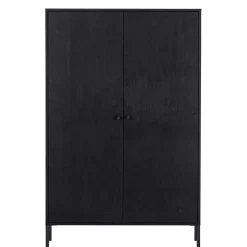 Wohnen Schwarzer Schrank mit Doppeltür - 100x155x40 - Burgossi