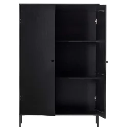 Wohnen Schwarzer Schrank mit Doppeltür - 100x155x40 - Burgossi