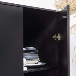 Wohnen Schwarzer Schrank mit Doppeltür - 100x155x40 - Burgossi