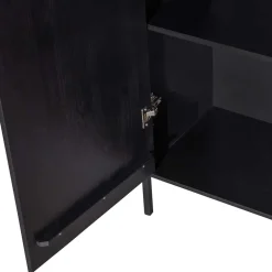 Wohnen Schwarzer Schrank mit Doppeltür - 100x155x40 - Burgossi