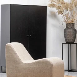 Wohnen Schwarzer Schrank mit Doppeltür - 100x155x40 - Burgossi