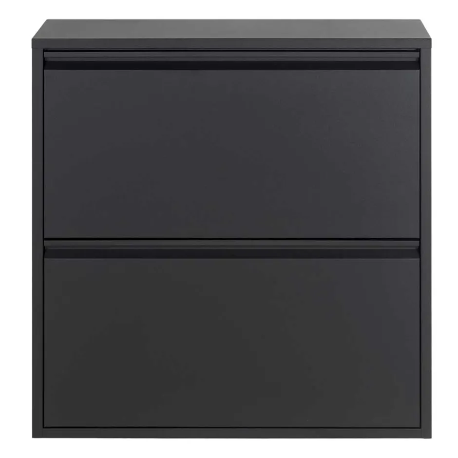 Wohnen Schwarzer Schuhschrank aus Stahl - Silo