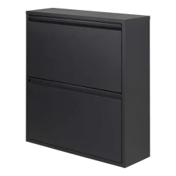 Wohnen Schwarzer Schuhschrank aus Stahl - Silo