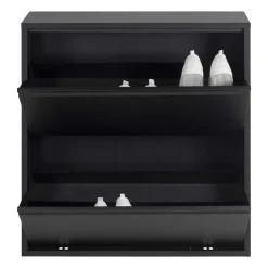 Wohnen Schwarzer Schuhschrank aus Stahl - Silo