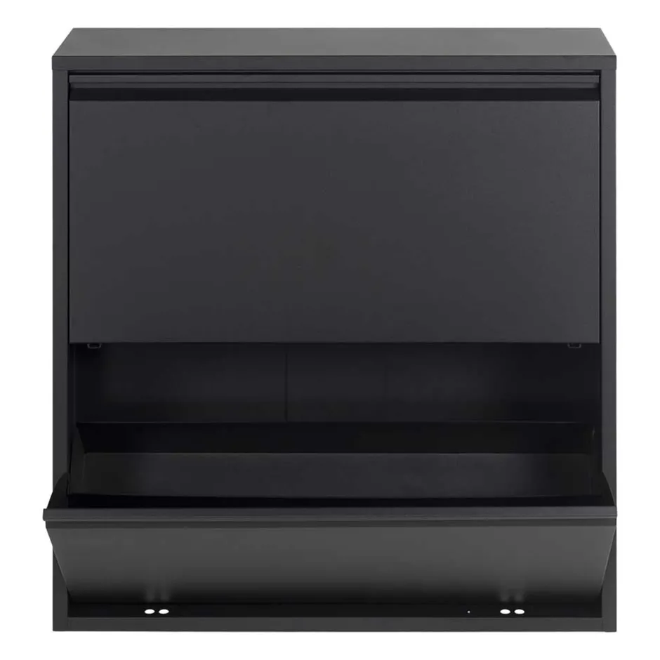 Wohnen Schwarzer Schuhschrank aus Stahl - Silo