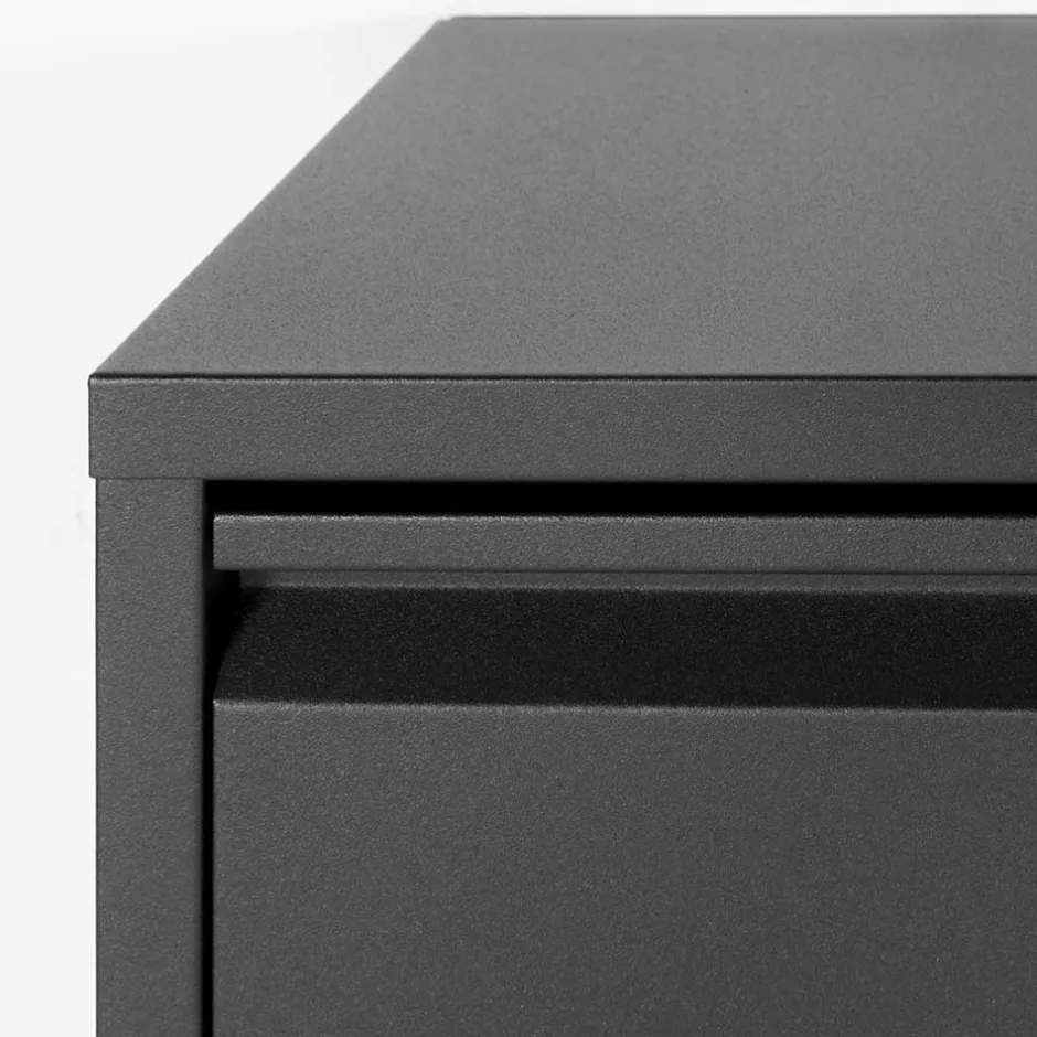 Wohnen Schwarzer Schuhschrank aus Stahl - Silo