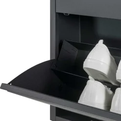 Wohnen Schwarzer Schuhschrank aus Stahl - Silo