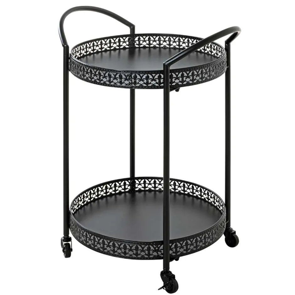 Schwarzer Servierwagen in rundem Design - Mapel^Wohnen Hot